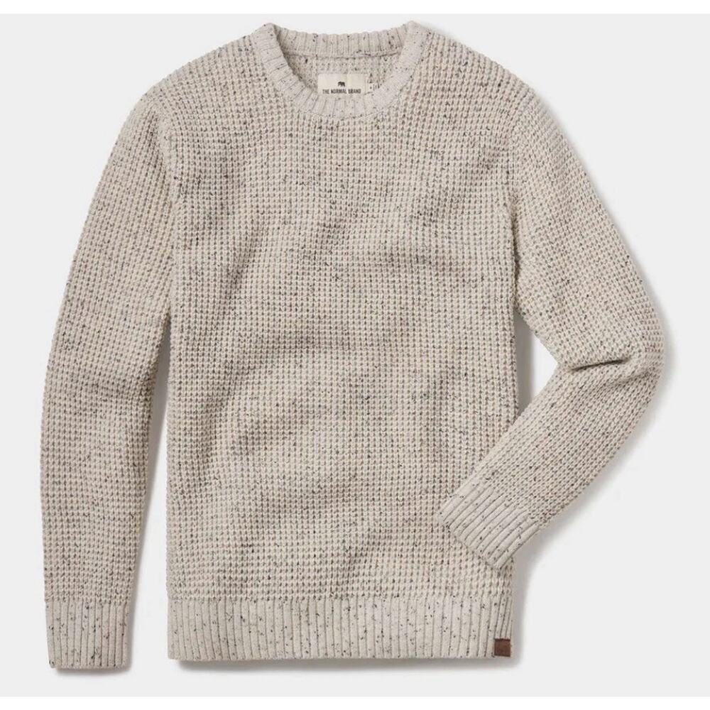The Normal Brand SeaWool Crewneck Sweater Small NWT Beige Knit Sustainable